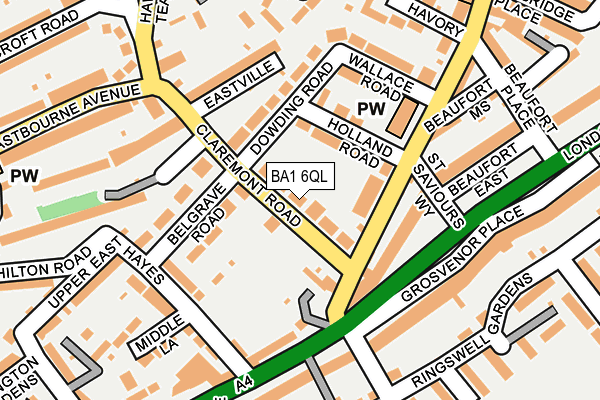 BA1 6QL map - OS OpenMap – Local (Ordnance Survey)
