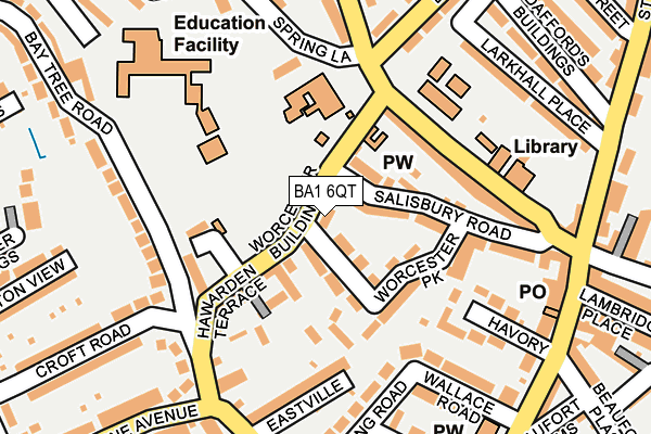 BA1 6QT map - OS OpenMap – Local (Ordnance Survey)