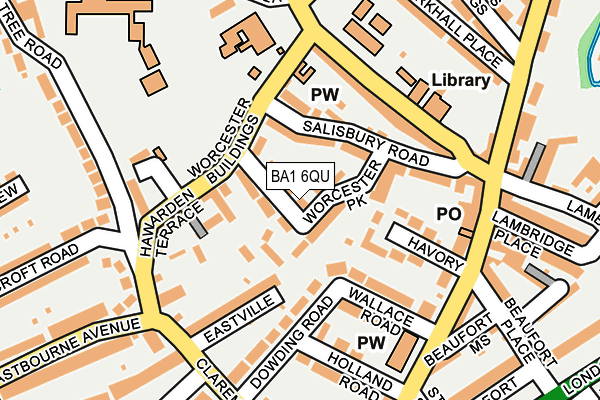 BA1 6QU map - OS OpenMap – Local (Ordnance Survey)