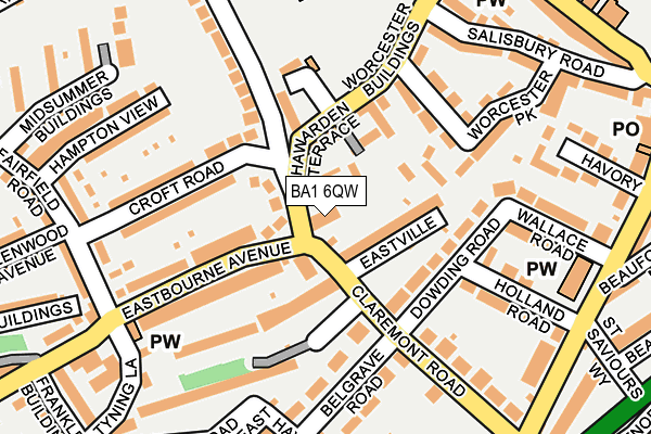 BA1 6QW map - OS OpenMap – Local (Ordnance Survey)