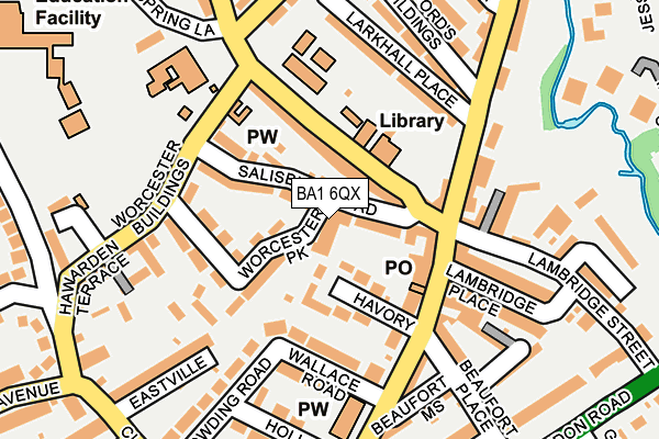 BA1 6QX map - OS OpenMap – Local (Ordnance Survey)