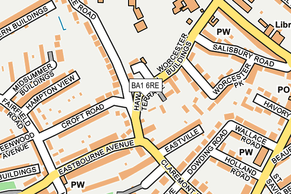 BA1 6RE map - OS OpenMap – Local (Ordnance Survey)