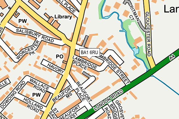 BA1 6RU map - OS OpenMap – Local (Ordnance Survey)