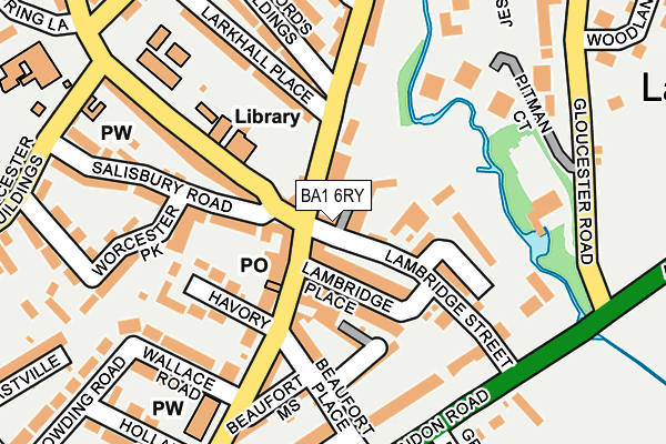 BA1 6RY map - OS OpenMap – Local (Ordnance Survey)