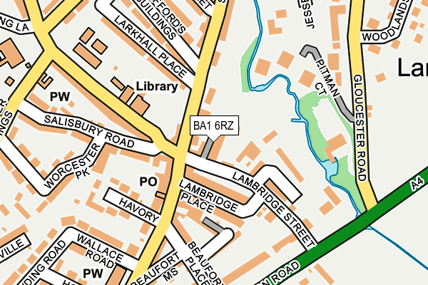 BA1 6RZ map - OS OpenMap – Local (Ordnance Survey)