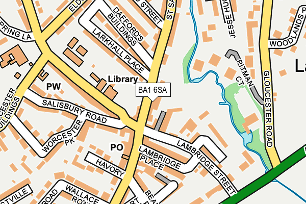 BA1 6SA map - OS OpenMap – Local (Ordnance Survey)