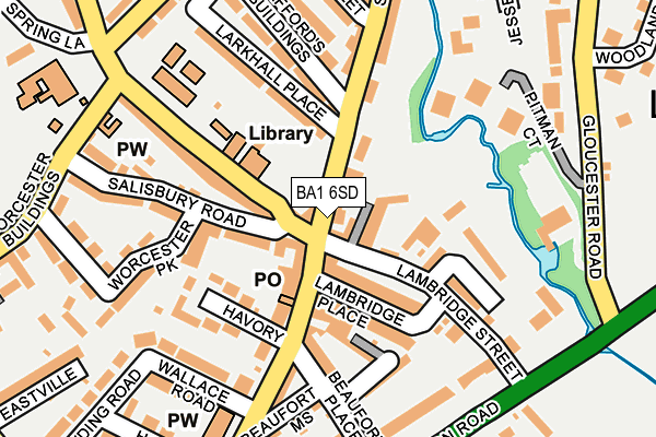 BA1 6SD map - OS OpenMap – Local (Ordnance Survey)