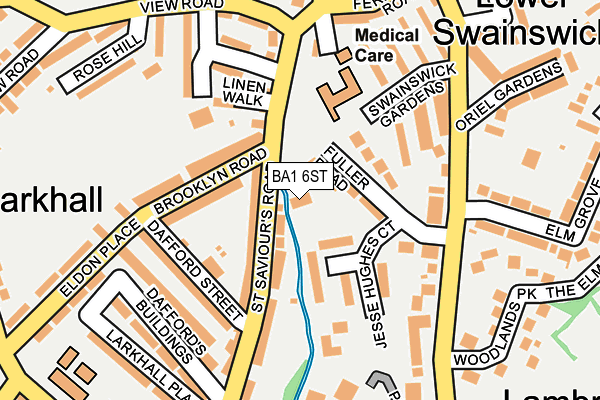 BA1 6ST map - OS OpenMap – Local (Ordnance Survey)