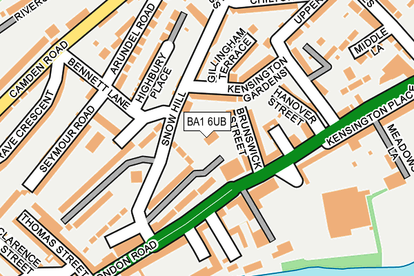 BA1 6UB map - OS OpenMap – Local (Ordnance Survey)