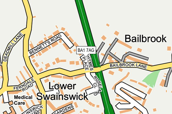 BA1 7AG map - OS OpenMap – Local (Ordnance Survey)