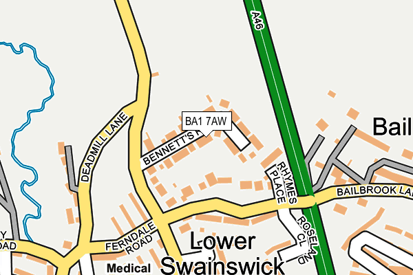 BA1 7AW map - OS OpenMap – Local (Ordnance Survey)