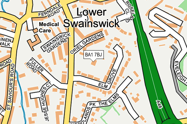 BA1 7BJ map - OS OpenMap – Local (Ordnance Survey)