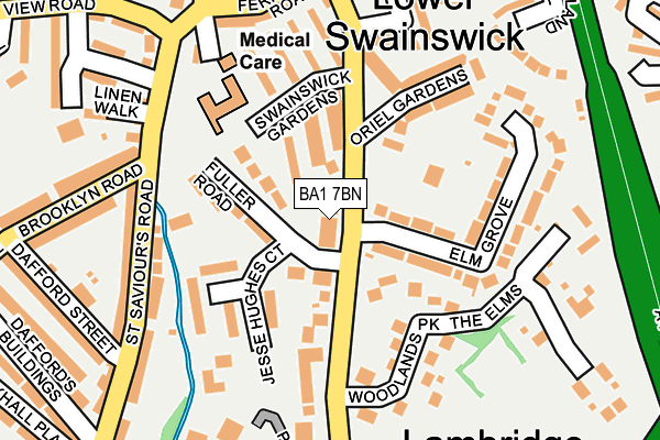 BA1 7BN map - OS OpenMap – Local (Ordnance Survey)