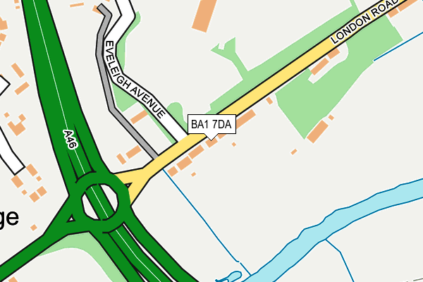 BA1 7DA map - OS OpenMap – Local (Ordnance Survey)