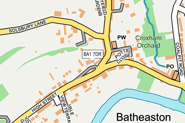 BA1 7DR map - OS OpenMap – Local (Ordnance Survey)