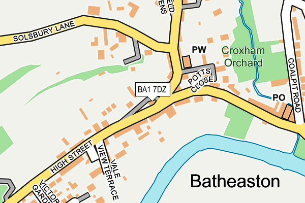BA1 7DZ map - OS OpenMap – Local (Ordnance Survey)