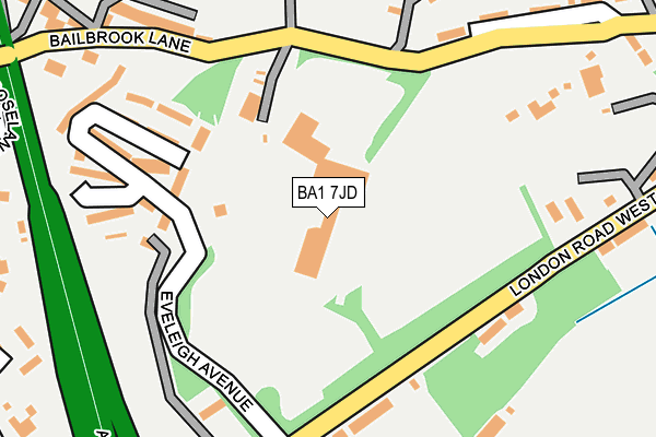 BA1 7JD map - OS OpenMap – Local (Ordnance Survey)