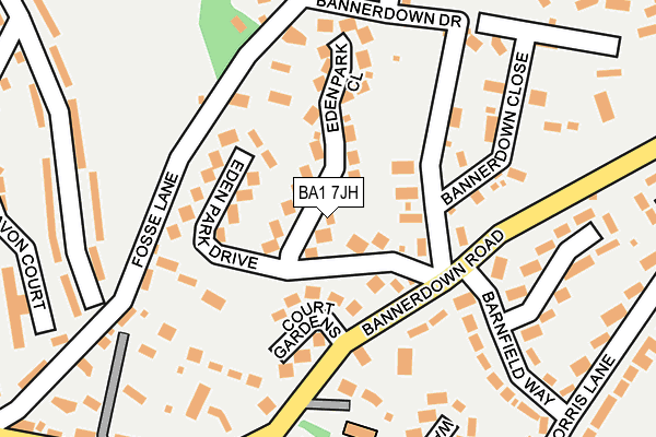 BA1 7JH map - OS OpenMap – Local (Ordnance Survey)