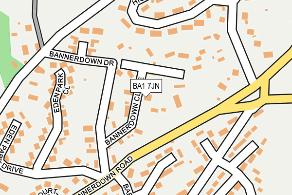 BA1 7JN map - OS OpenMap – Local (Ordnance Survey)