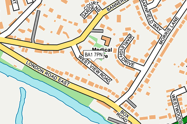 BA1 7PN map - OS OpenMap – Local (Ordnance Survey)