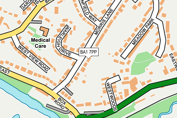 BA1 7PP map - OS OpenMap – Local (Ordnance Survey)
