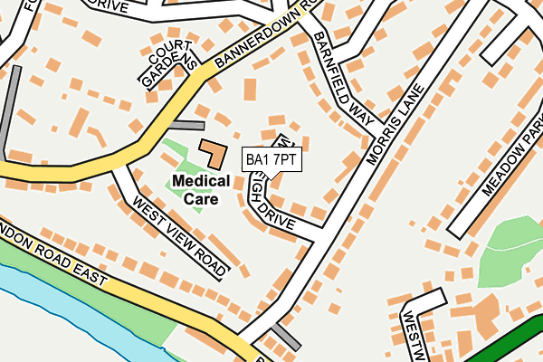 BA1 7PT map - OS OpenMap – Local (Ordnance Survey)