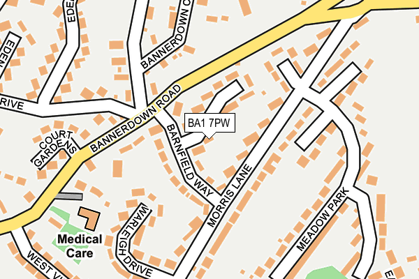 BA1 7PW map - OS OpenMap – Local (Ordnance Survey)