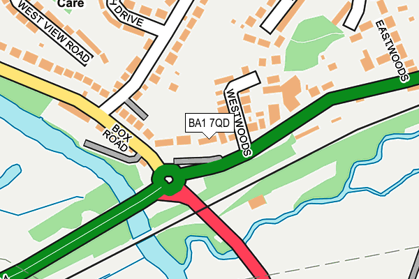 BA1 7QD map - OS OpenMap – Local (Ordnance Survey)