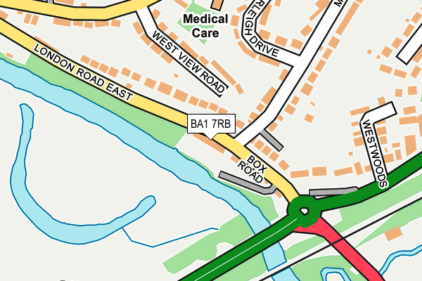 BA1 7RB map - OS OpenMap – Local (Ordnance Survey)