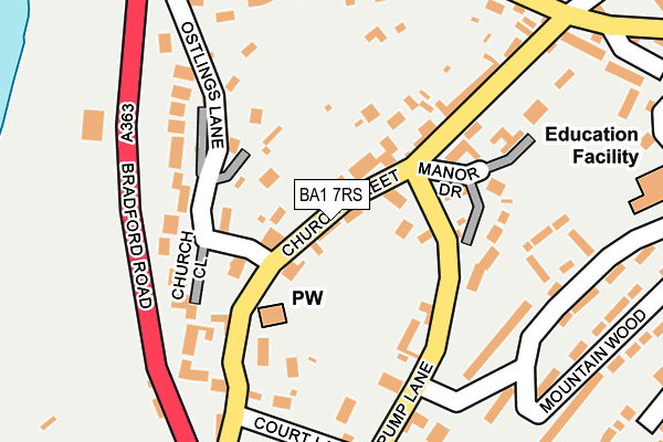 BA1 7RS map - OS OpenMap – Local (Ordnance Survey)