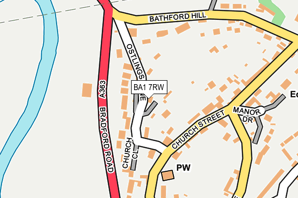 BA1 7RW map - OS OpenMap – Local (Ordnance Survey)