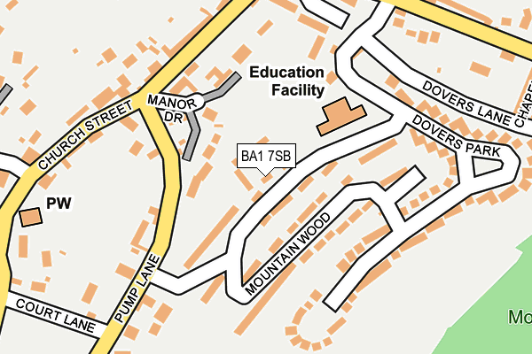 BA1 7SB map - OS OpenMap – Local (Ordnance Survey)