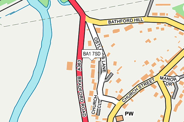 BA1 7SD map - OS OpenMap – Local (Ordnance Survey)