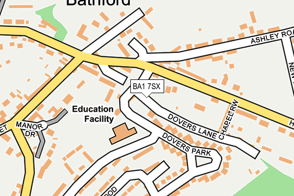 BA1 7SX map - OS OpenMap – Local (Ordnance Survey)