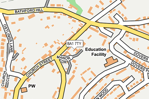 BA1 7TY map - OS OpenMap – Local (Ordnance Survey)