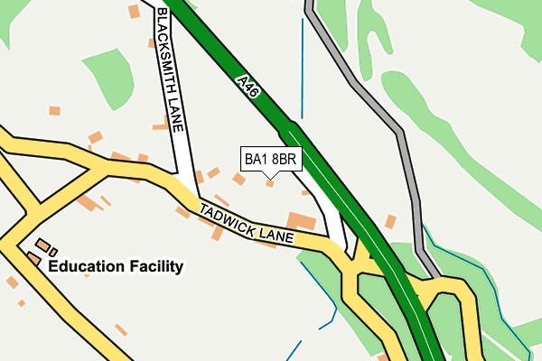 BA1 8BR map - OS OpenMap – Local (Ordnance Survey)