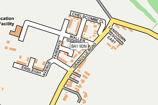 BA1 9DN map - OS OpenMap – Local (Ordnance Survey)