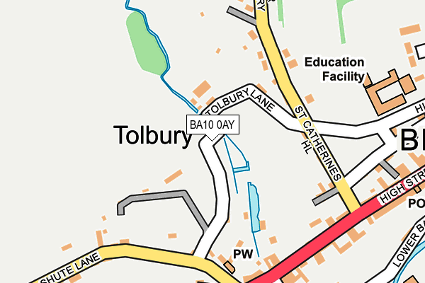 BA10 0AY map - OS OpenMap – Local (Ordnance Survey)