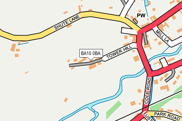 BA10 0BA map - OS OpenMap – Local (Ordnance Survey)