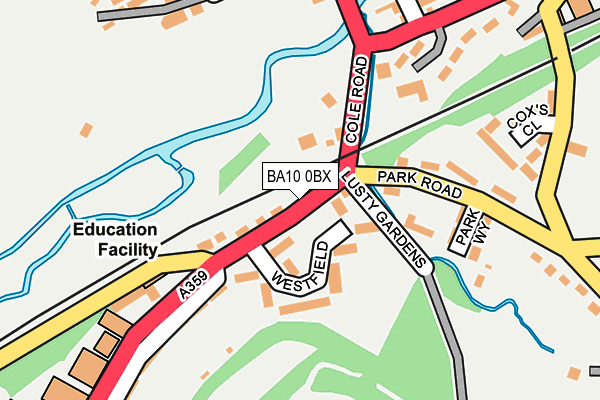 BA10 0BX map - OS OpenMap – Local (Ordnance Survey)