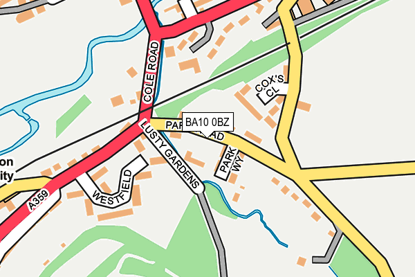 BA10 0BZ map - OS OpenMap – Local (Ordnance Survey)