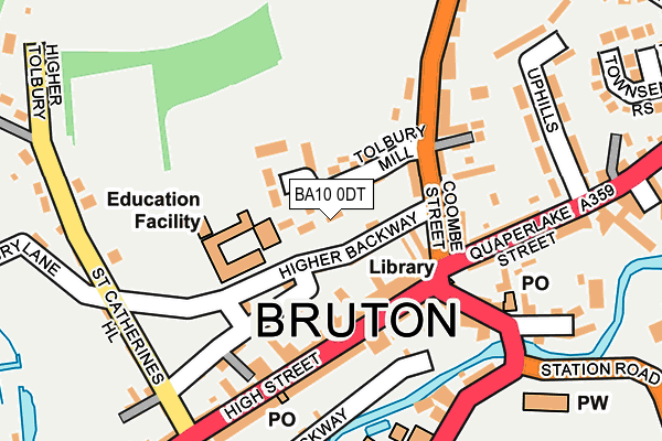 BA10 0DT map - OS OpenMap – Local (Ordnance Survey)