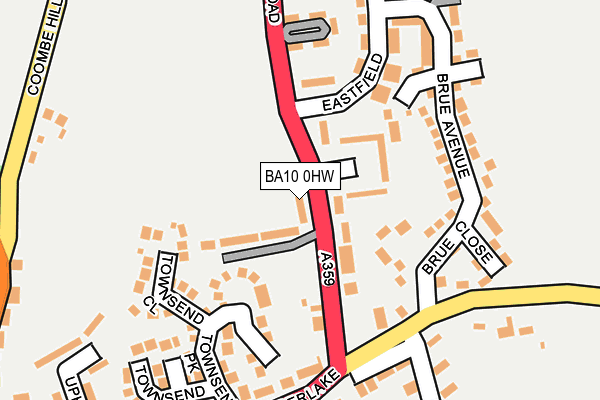 BA10 0HW map - OS OpenMap – Local (Ordnance Survey)