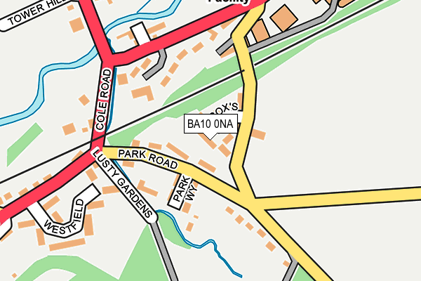 BA10 0NA map - OS OpenMap – Local (Ordnance Survey)