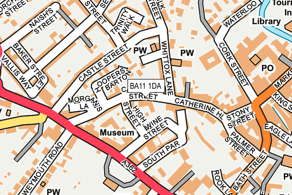 Map of 53 CATHERINE STREET (FROME) MANAGEMENT LIMITED at local scale