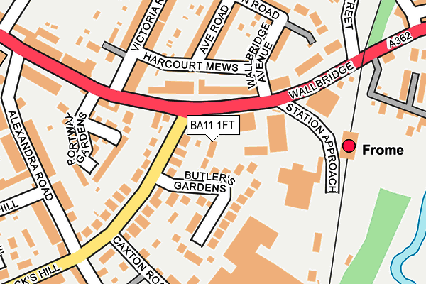 BA11 1FT map - OS OpenMap – Local (Ordnance Survey)