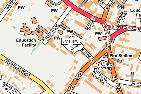 BA11 1FW map - OS OpenMap – Local (Ordnance Survey)