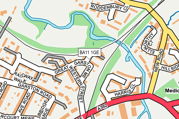 BA11 1GE map - OS OpenMap – Local (Ordnance Survey)