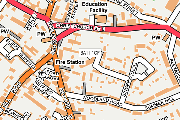 BA11 1GF map - OS OpenMap – Local (Ordnance Survey)