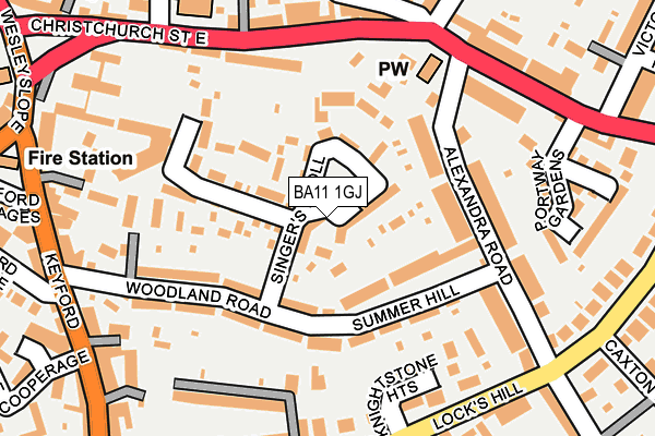 BA11 1GJ map - OS OpenMap – Local (Ordnance Survey)